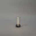 Konstsmide Lámpara de mesa a pilas EDISON XS USB IP54, antracita regulable