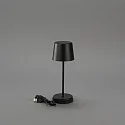Konstsmide Lámpara de mesa a pilas VENCE MINI USB IP54, negro regulable