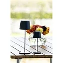 Konstsmide Lámpara de mesa a pilas VENCE MINI USB IP54, negro regulable