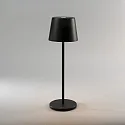 Lámpara de mesa a pilas VENCE USB IP54, negro regulable