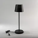 Konstsmide Lámpara de mesa a pilas VENCE USB IP54, negro regulable