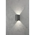 Luminaria de pared para exteriores CREMONA Arriba-Abajo, ajustable IP54, antracita, transparente 