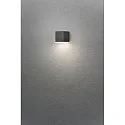 Konstsmide Luminaria de pared para exteriores MONZA abajo IP54, antracita, ópalo 