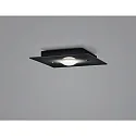 Helestra Luminaria de techo NOMI de 1 llama, cuadrado LED IP20, negro mate regulable