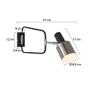 anne light & home Luminaria de pared FJORGARD con brazo articulado, ajustable E27 IP20, negro mate