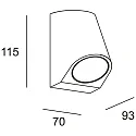 LEDS C4 Luminaria de pared EKO SINGLE EMISSION INCLINED LED de 1 llama, rígido, inclinado IP66, negro regulable
