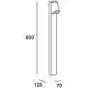 LEDS C4 Luminaria para balizas EKO BOLLARD INCLINED LED rígido, inclinado IP66, negro regulable
