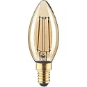 Filamento luminoso en forma de vela C35 GOLD conmutable C35 claro E14 2,5W 180lm 1800K 320° CRI 80-89 