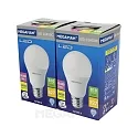 2pc. set of LED pear shape lamp Classic A60, E27, 9.5W 2800K 810lm, opal