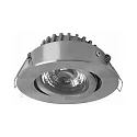 Luminaria empotrable RICO DTW HR giratorio, Dim-To-Warm IP44, níquel cepillado regulable 6W 500lm 1800-3000K 36° 36° CRI 95