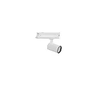 Foco trifásico MARCO 2 MINI DBT giratorio, giratorio IP20, recubrimiento con polvo, transparente, blanco 