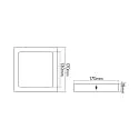 nobilé Downlight de superficie LED PANEL FLAT 170 Q SCCT DIM angular, CCT Switch IP44, blanco regulable