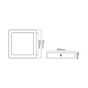 nobilé Downlight de superficie LED PANEL FLAT 170 Q SCCT MP angular, CCT Switch, conmutable, multipower IP44, negro 