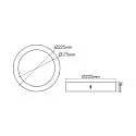 nobilé Downlight de superficie LED PANEL FLAT 220 R SCCT MP redondo, CCT Switch, conmutable, multipower IP44, blanco 