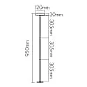 nobilé pendant luminaire WD 300/400 R / 95CM 3-fold, surface-mounted version, adjustable, black