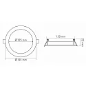 Downlight empotrable LED PANEL FLAT 105 R 350MA IP44 redondo, sin fuente de alimentación IP44, blanco regulable