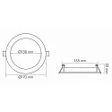 nobilé recessed downlight LED PANEL FLAT 130 R DTW 350MA OPAL round, Dim-To-Warm, excl. LED driver IP20, mat, titanium dimmable