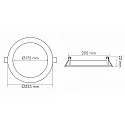 recessed downlight LED PANEL FLAT 175 R 350MA IP44 round, excl. LED driver IP44, white dimmable