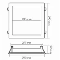 nobilé recessed downlight LED PANEL FLAT 300 Q DTW 350MA OPAL square, Dim-To-Warm, excl. LED driver IP20, mat, titanium dimmable