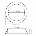 recessed downlight LED PANEL FLAT 300 R DTW 350MA OPAL round, Dim-To-Warm, excl. LED driver IP20, mat, titanium dimmable