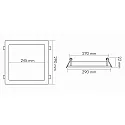nobilé recessed downlight LED PANEL FLAT 300 Q 840 350MA OPAL square, standard, excl. LED driver IP20, mat, titanium dimmable