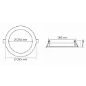recessed downlight LED PANEL FLAT 300 R 830 350MA OPAL standard, round, excl. LED driver IP20, white dimmable
