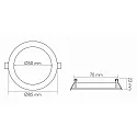 recessed downlight LED PANEL FLAT 50 R 350MA IP44 round, excl. LED driver IP44, white dimmable