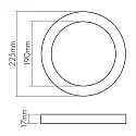 nobilé LED panel 225R IP44 SCCT round, 18W 500-1600lm 3000/4000/6000K