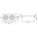 nobilé Luz downlight MINI KARDAN E2 de 2 llamas, giratorio, regulable IP20, titán regulable