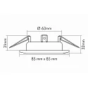 Recessed spot DOWNLIGHT D 3830 Q, square, 8.5 x 8.5cm, swiveling, matt chrome