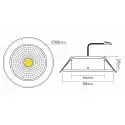 nobilé Downlight empotrable ECO FLAT 5068R DIM / 38° redondo, CCT Switch, regulable IP40, negro mate regulable