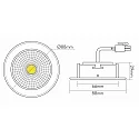 nobilé Recessed LED spot 5068 ECO FLAT, round, 350mA, 8W 3000K 700lm 24°, CRi>90, dimmable, chrome