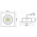 nobilé Recessed LED spot 5068Q ECO FLAT, square, 350mA, 8W 4000K 750lm 38°, swivelling, dimmable, chrome