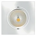Recessed LED spot 5068Q ECO FLAT, square, 350mA, 8W 3000K 700lm 38°, swivelling, dimmable, chrome