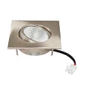 nobilé downlight 5068Q ECO FLAT SCCT 38° DIM C square, swivelling, CCT Switch IP40, brushed nickel dimmable