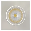 Luz downlight 5068Q ECO FLAT angular, giratorio, regulable IP40, níquel cepillado regulable