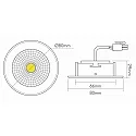 nobilé Recessed LED spot 5068 ECO FLAT, IP44, round, 350mA, 8W 3000K 700lm 38°, CRi>90, dimmable, matt chrome