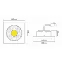 Luz downlight A 5068Q T FLAT plano, giratorio IP20, cromado mate regulable