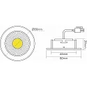 nobilé Luz downlight A 5068 T FLAT rígido IP44, cromo regulable