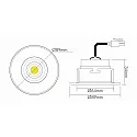 nobilé Recessed LED spot 5068 ECO FLAT glare-free, 350mA, 8W 4000K 800lm 38°, CRi>90, dimmable, matt white