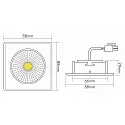 Luz downlight 5068Q ECO FLAT BIO angular IP40, níquel cepillado regulable