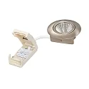 Luz downlight 5068 ECO DOB redondo, giratorio IP40, níquel cepillado regulable