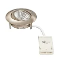 nobilé Luz downlight 5068 ECO DOB redondo, giratorio IP40, níquel cepillado regulable
