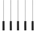 Luminaria colgante TILO de 5 llamas GU10 IP20, negro, negro mate 