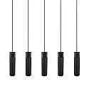 Luminaria colgante TILO de 5 llamas GU10 IP20, negro, negro mate 