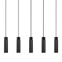 Luminaria colgante TILO de 5 llamas GU10 IP20, negro, negro mate 