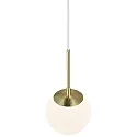 Nordlux Luminaria colgante GRANT 15 E14 IP20, brillante, latón, blanco opalino, blanco 