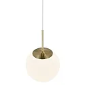 Nordlux Luminaria colgante GRANT 25 E27 IP20, brillante, latón, blanco opalino, blanco 