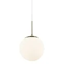 Nordlux Luminaria colgante GRANT 25 E27 IP20, brillante, latón, blanco opalino, blanco 