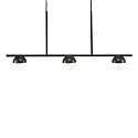 Luminaria colgante CONTINA de 3 llamas G9 IP20, blanco opalino, negro, negro brillante 